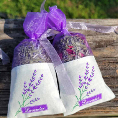pair of lavender and rose sachets